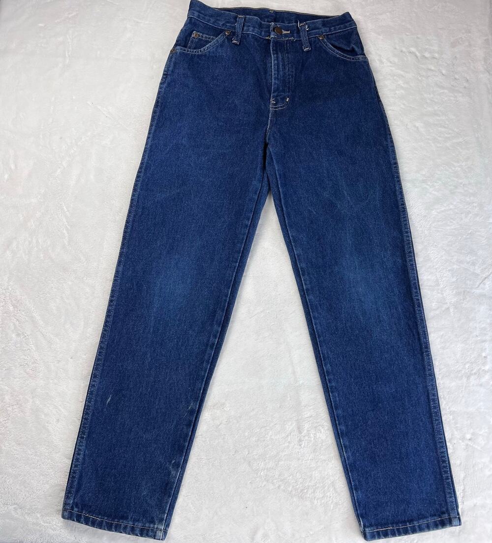 Vintage Youth Girls USA Blue Jeans Size 14 Regular 26X28 Tapered High Waist